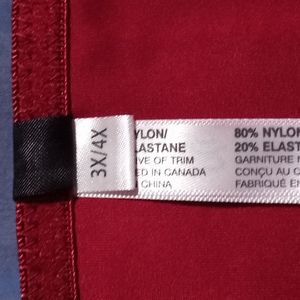 Womens 3x/4x Darque Dark Red Leather Skirt